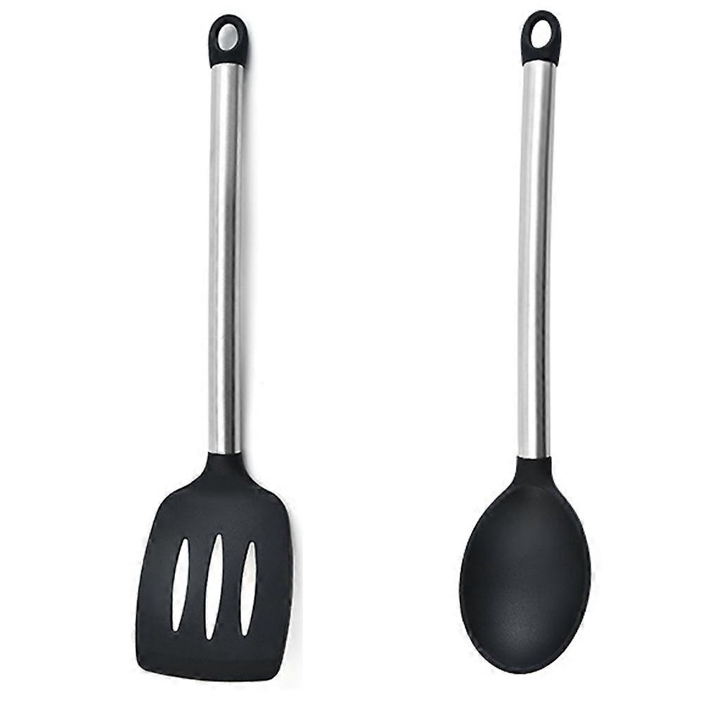 2 Piece Mini Kitchen Utensil Set- Stainless Steel and Silicone Kitchen Tools