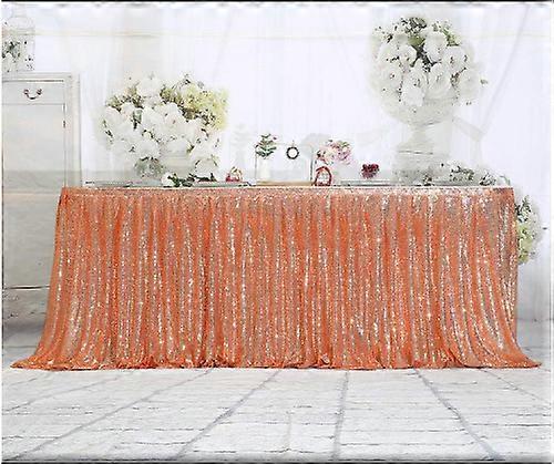 Silver Sequin Tablecloth Christmas Sequin Tablecloth Rectangular Easy Clean Wedding/Party Tablecloth (70 x 122cm, Rose Gold)