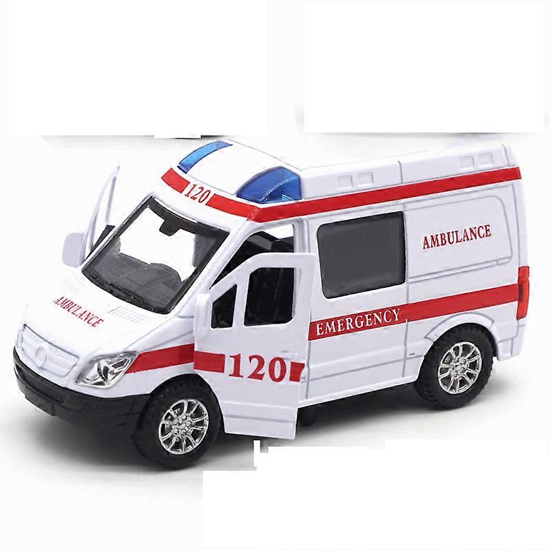 Ambulance Car,1:32 Mini Alloy Car Toy Simulation Model Vehicle with Sound for Kids Above 3 Years Old
