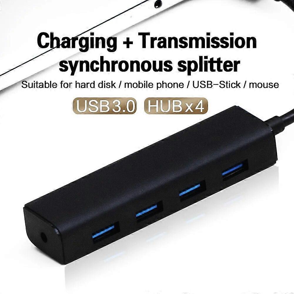 USB C3.1 TO 4 Port USB3.0 + DC5V charging.  ABSblack shell