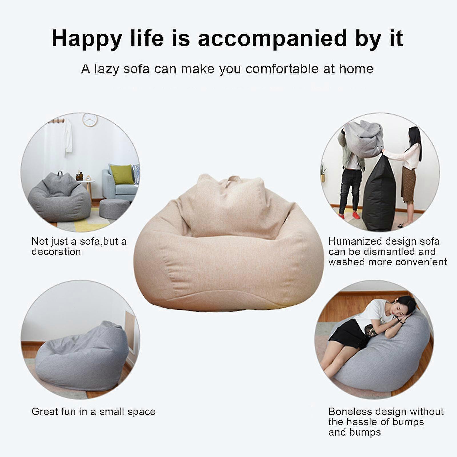 Giant Bean Bag Chair Cover(No Filler),Oversized Round Soft