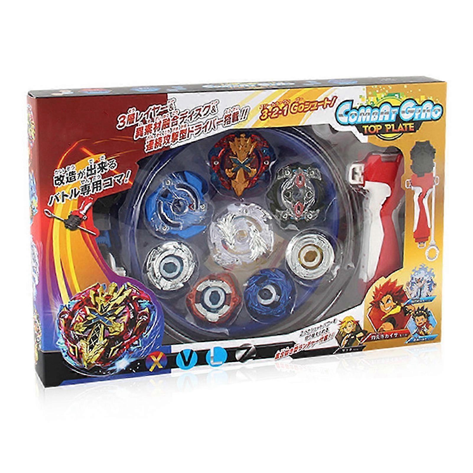 Gyro Toy Set 4 in 1 Battling Top with Handle Launcher Stadium Excellent Balance Strong Impact Resistance Blue