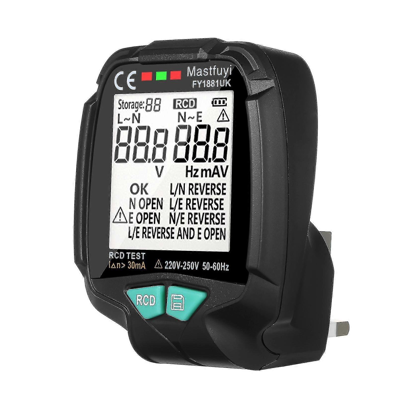 Multifunctional Socket Tester With Digital Lcd Display Electrical Socket Tester Circuit Tester Electrician Electroscope Rcd Tester Ground Wire Zero Ad