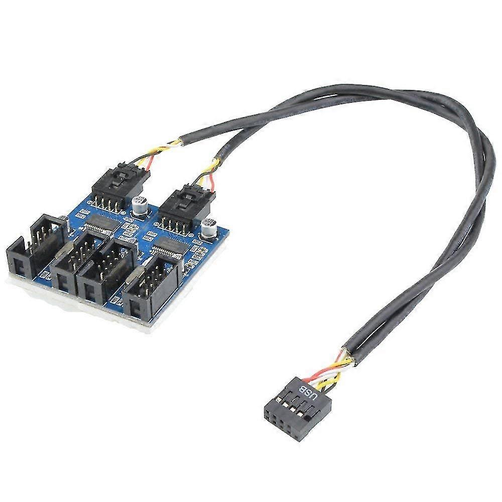 9pin Usb Header Male 1 To 4 Female Extension Cable Card Motherboard 9-pin Usb Hub Usb 2.0 9 Pin Connector Adapter Port Multilier Usb Header Splitter