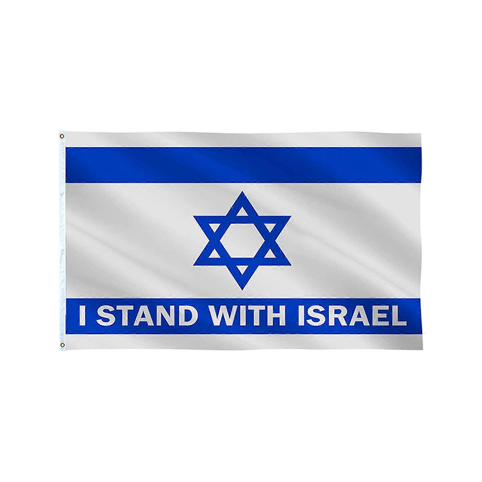 I Stand with Israel Flag with Brass Grommets Lightweight Foldable Portable Flags for Outdoor