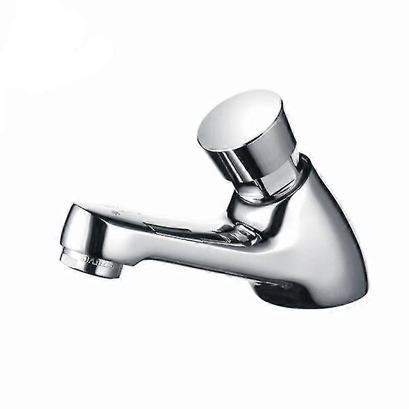 Kitchen Bathroom Chrome Plated Self Closing Water Saving Time Delay Faucet Basin Sink Tap For Home Or Outdoor