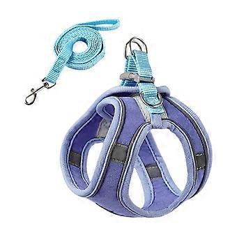 Cat Harness And Leash Set Escape Proof Lightweight Soft Padded Kitty Harness M Blue