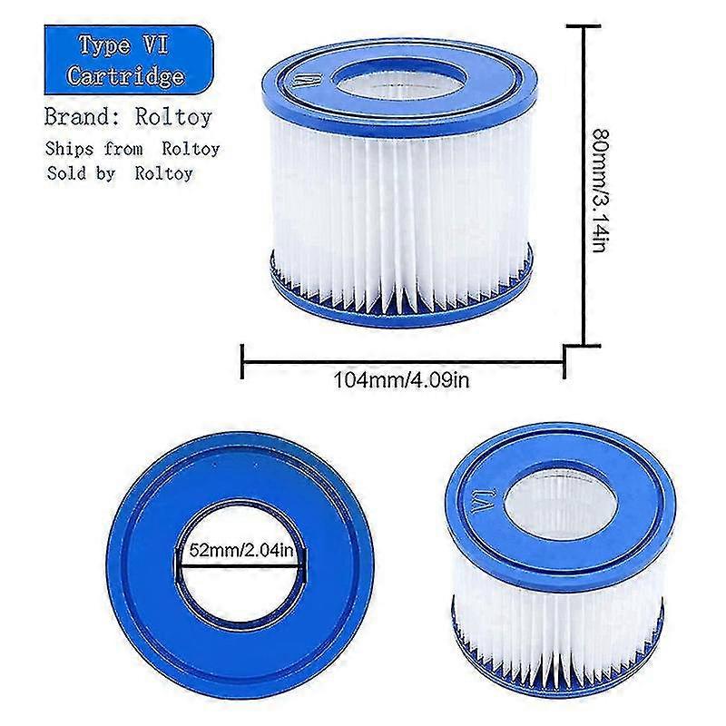 24-Pack Type VI Hot Tub & Spa Filter Cartridges – For Coleman Saluspa, Lay-Z-Spa, Inflatable Pools – Washable & Reusable
