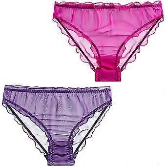 サテンパンティー 女性用 桑 シルク パンティー セクシー シアー ビキニ サテン ブリーフ 下着 2点 | Fruugo JP