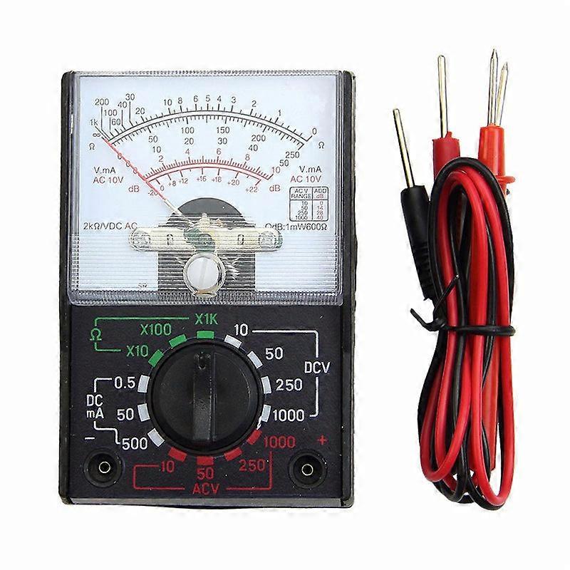 AC/DC Electrical Analog Multimeter Current Decibels Voltage Voltmeter Ammeter with Test Leads,2024 Ping