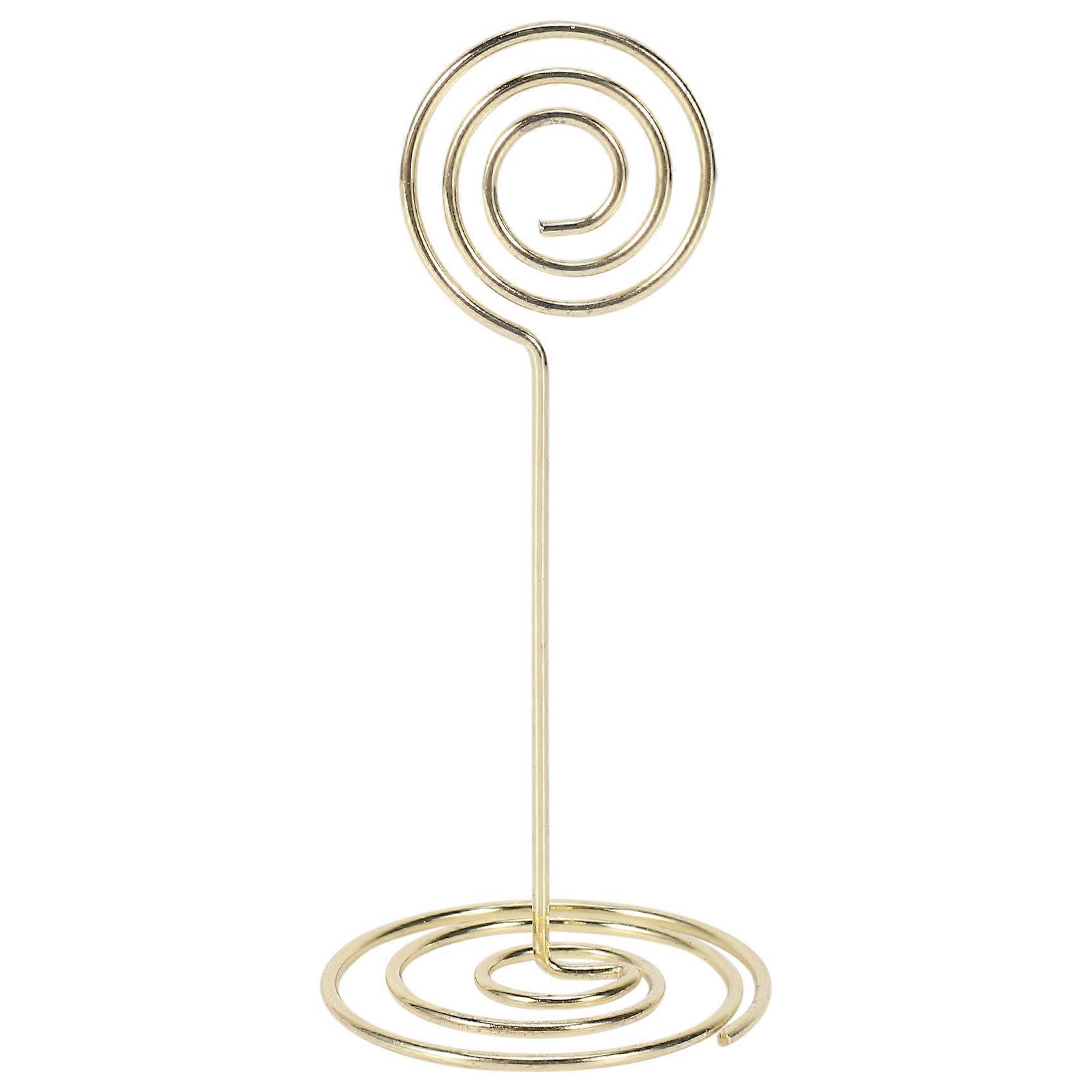 12 Pack Table Number Card Holders Photo Holder Stands Place Paper Menu Clips, Circle Shape (Gold)