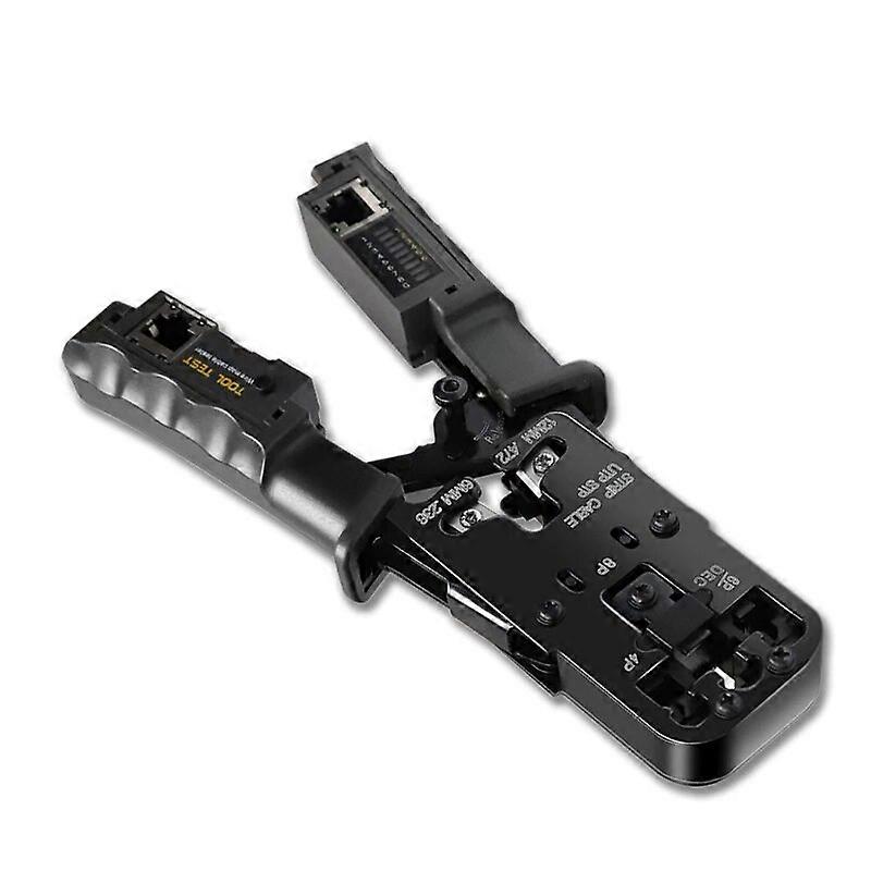 Professional Wire Stripper CAT6 Crystal Head Crimping Tool with RJ45 Cables Meter Tester for 4P/6P/8P Network Cable Cutters