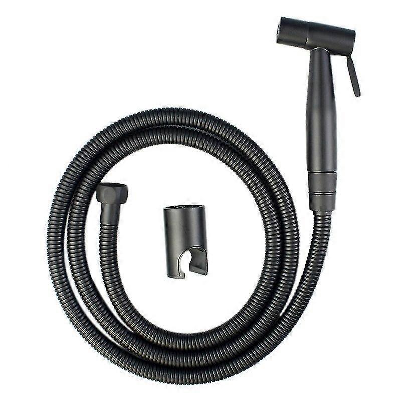 Spruzzatore per WC portatile nero, set di spruzzatori per bidet in acciaio inossidabile con tubo flessibile per doccia, parete o WC