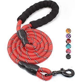 Rope Dog Lead For Large Dogs With Soft Padded Handle, 5 Ft Dog Leads Strong Rope With Highly Reflective Threads, Anti Theft Dog Training Lead Rope For