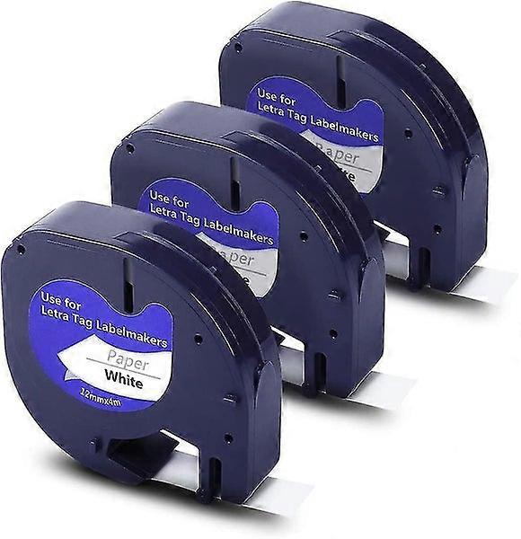 Compatible Label Tape Replacement For Dymo Letratag Refills 91330 - Black Print