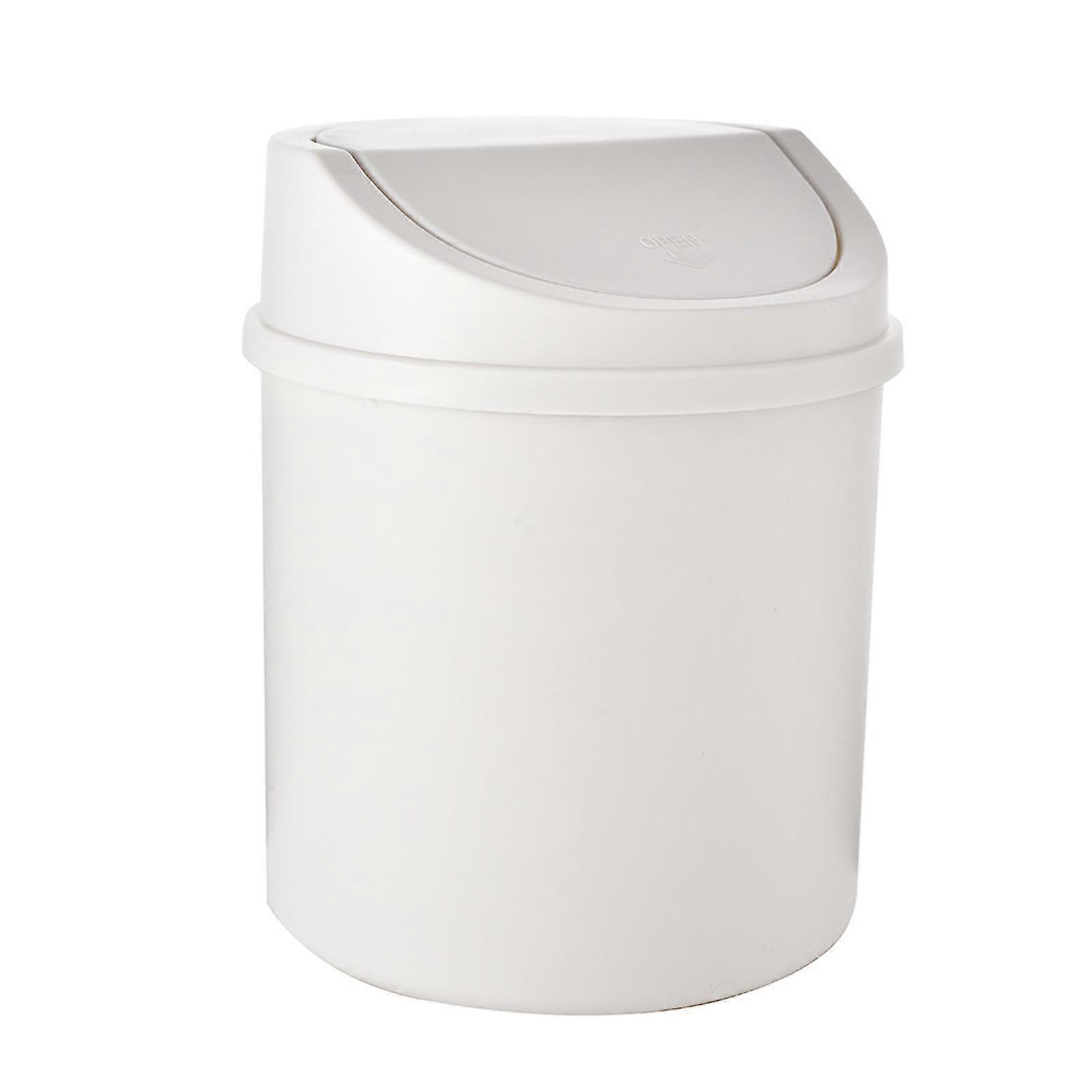 Small Trash Can Tube With Cover Mini Desktop Trash Waste Baskets For Dorms Classrooms Ktv