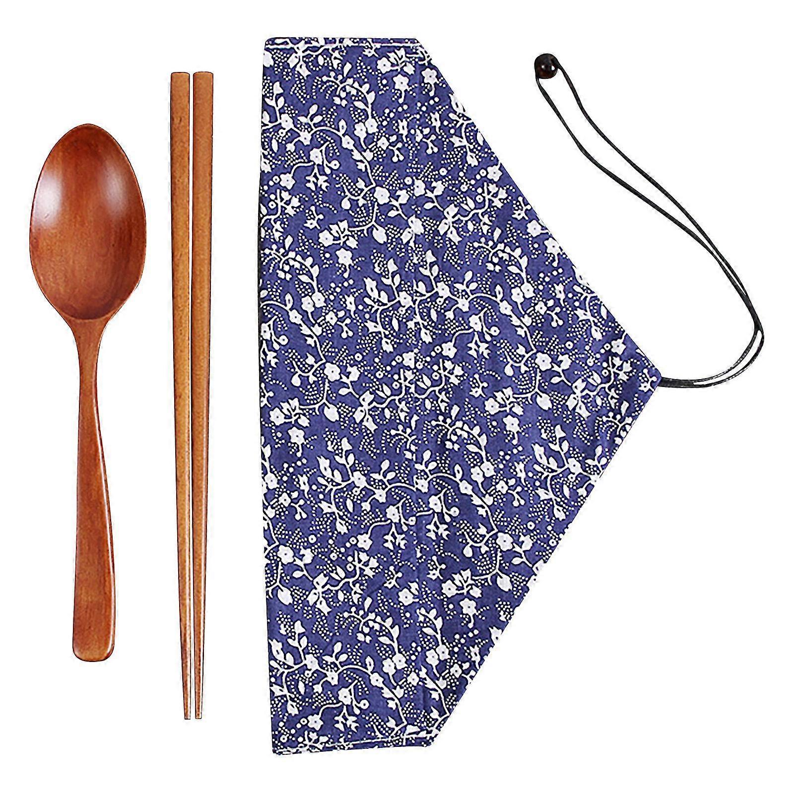 2-piece Set Of Japanese Portable Chopsticks And Spoon Set To Carry Tableware