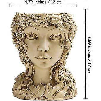 Happy L Goddess Face Pflanzgefe Tpfe Kopf Blumentopf, Sukkulententopf  Niedlicher Harz-Pflanzer mit Abflussloch fr Indoor-Outdoor-Pflanzen |  Fruugo DE