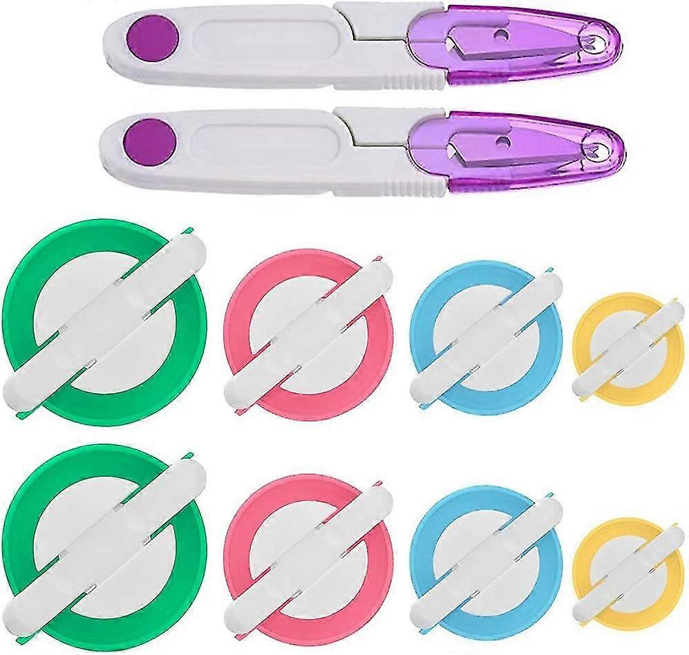 2x4 Sizes Pompom Pom-pom Maker For Fluff Ball Weaver Needle Craft Diy Wool Knitting Craft Tool Set Decoration With Thread Cutter Scissors (2-pcs)