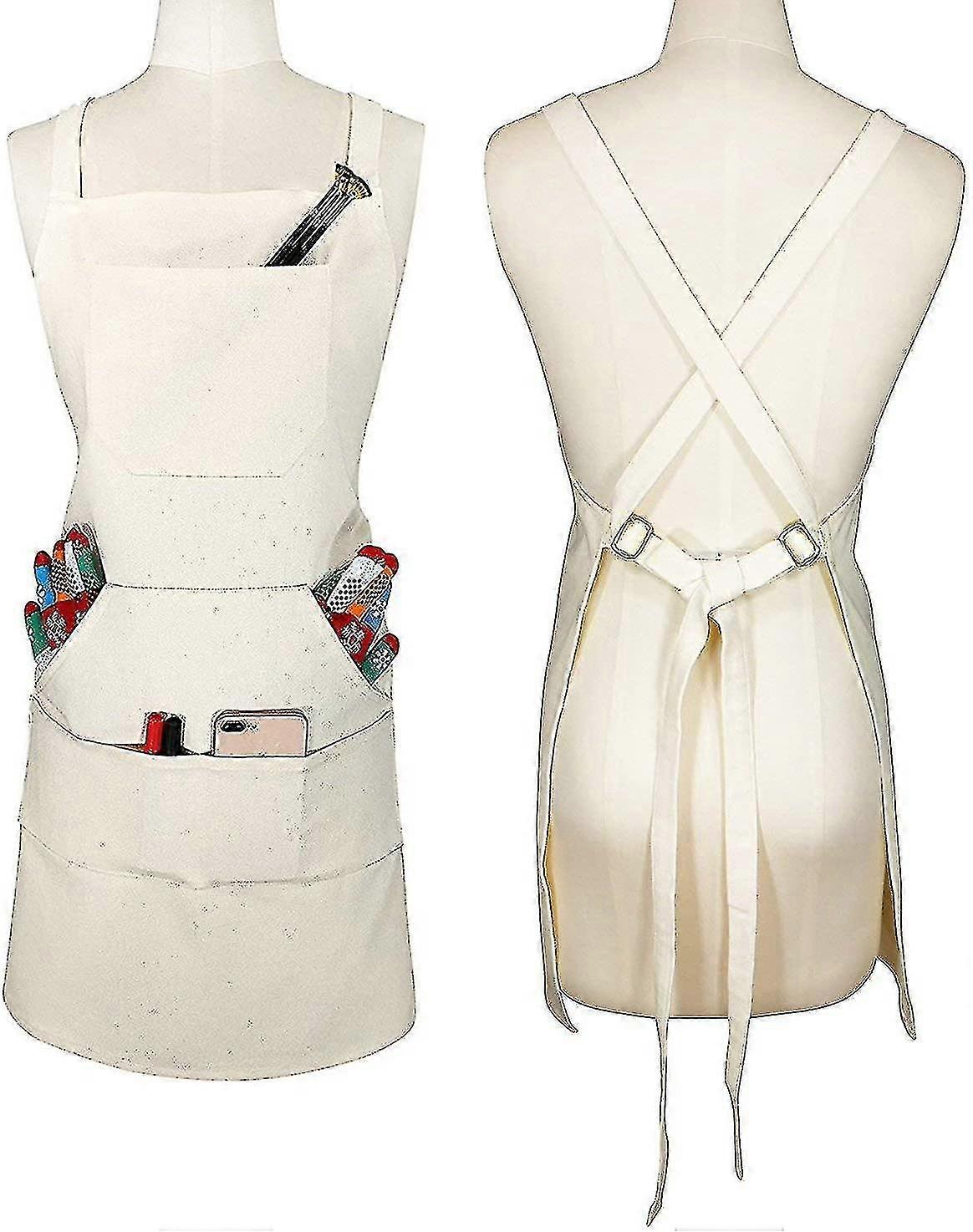 Sturdy Thick Professional Artist Apron, Cross Back + Fasten/quick Release Buckle