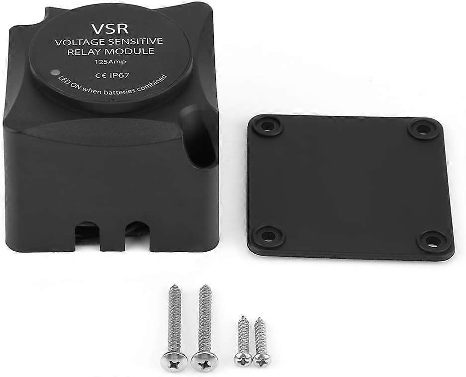VSR Voltage Sensitive Relay, DC 12V Automatic Charging Relay with Dual 125A Intelligent Battery Isolator and Screws