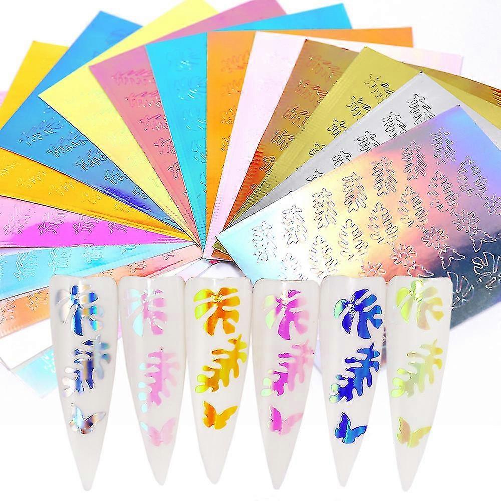 Pack Of 16 Nail Art Stickers Maple Leaf Pattern