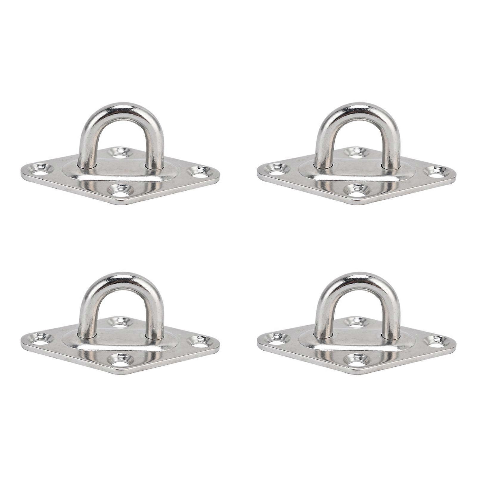 4-pakning 304 rustfritt stål øyeplate rustbestandig øyeplatekrok for festetau ståltråder