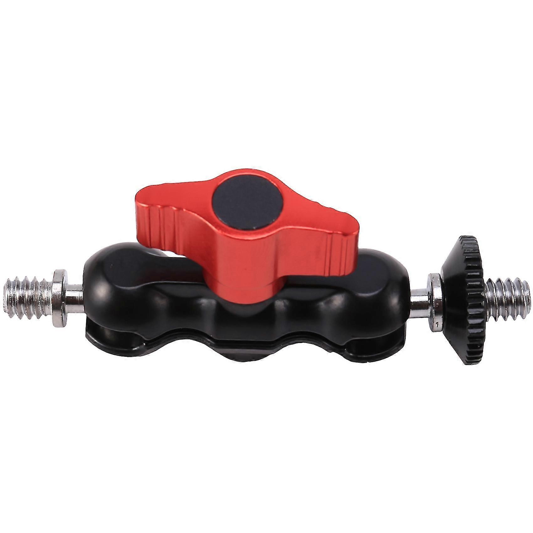 Magic 1/4 Inch Clamp Double Ball Head Arm Mount Adapter For Dslr Camera Lcd Monitor