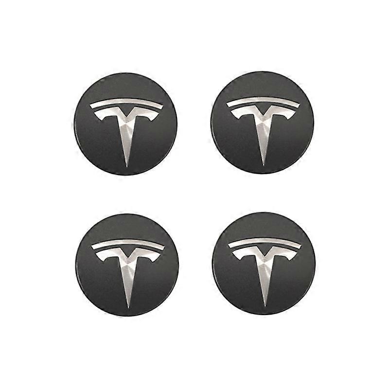 Κατάλληλο για tesla Tesla μοντέλο 3 λογότυπο κεντρικού καλύμματος τροχού - σκούρο γκρι ασημί λογότυπο (τέσσερα πακέτα)