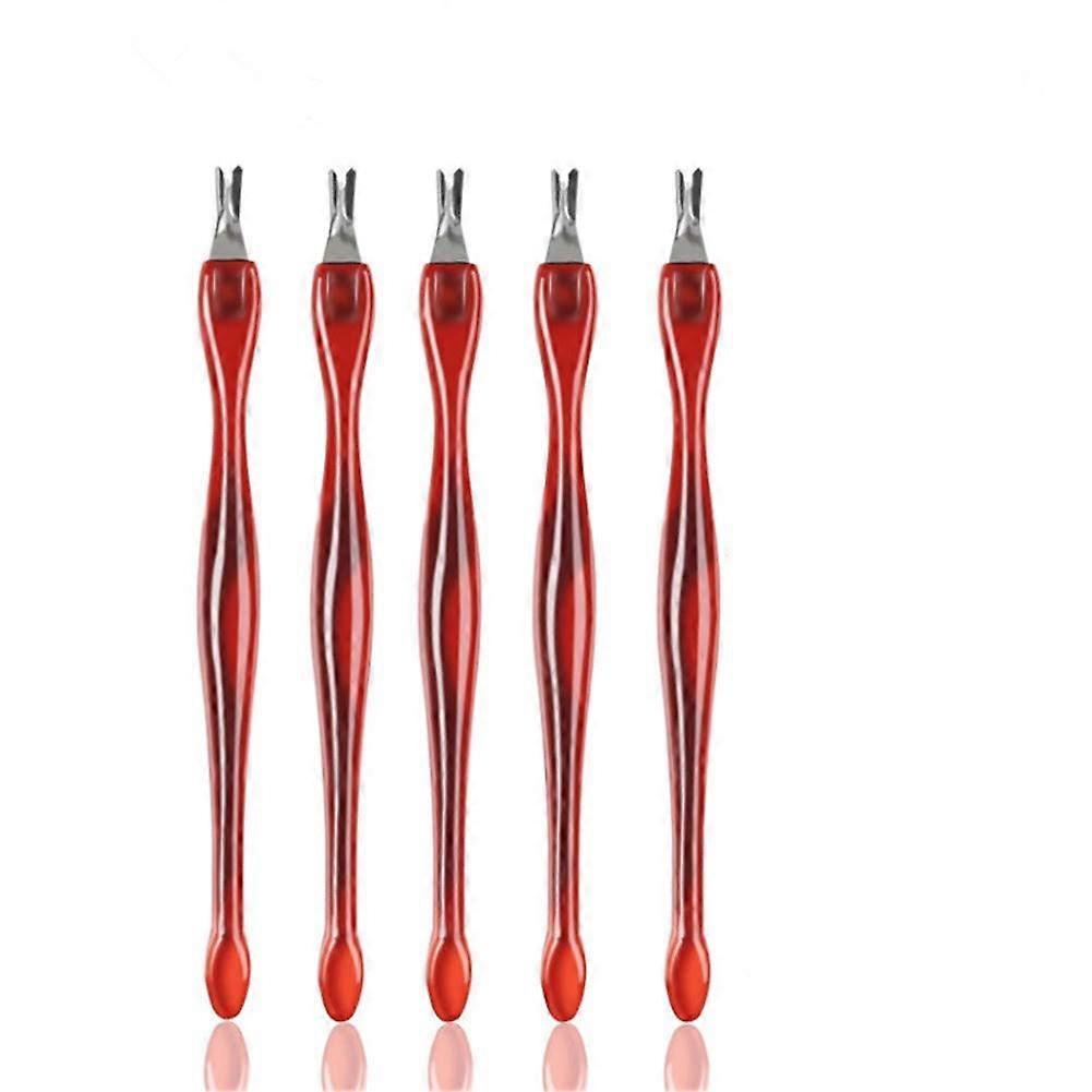 キューティクルナイフトリマーキューティクルフォークトリマーネイルキューティクルリムーバートリマープッシュロッドデッドベルトダブルエンドVフォークマニキュアペディキュアクリーナーケアツール