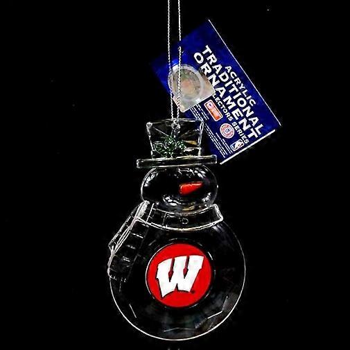 Wisconsin Badgers NCAA Acrylic Traditional Snowman Ornament