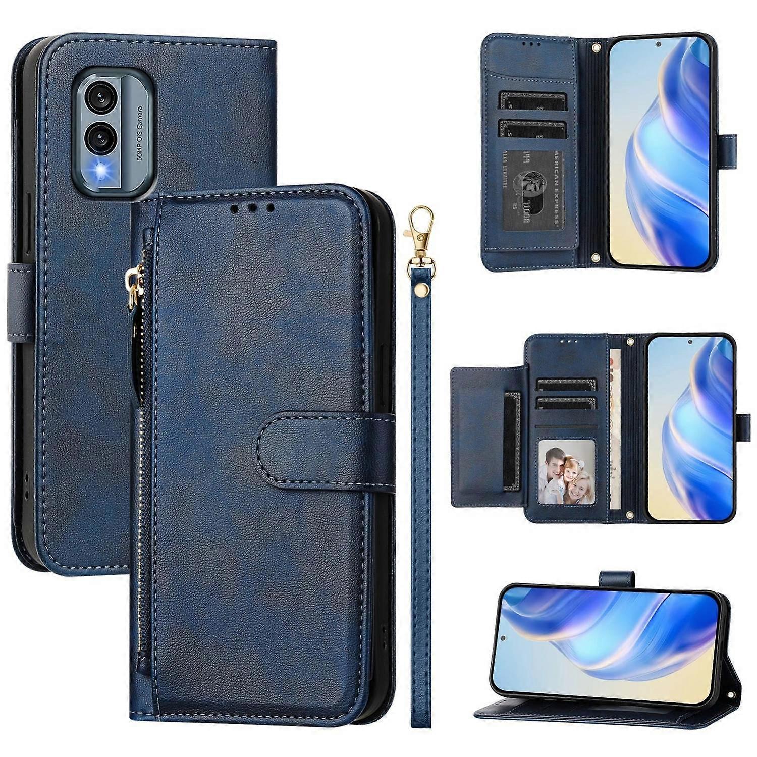 Zipper Wallet PU Case For Nokia X30