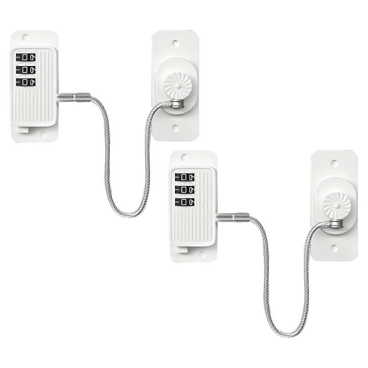 Refrigerator Lock Combination 2 Pack Refrigerator Lock for Children Adhesive Freezer Lock Child Saf