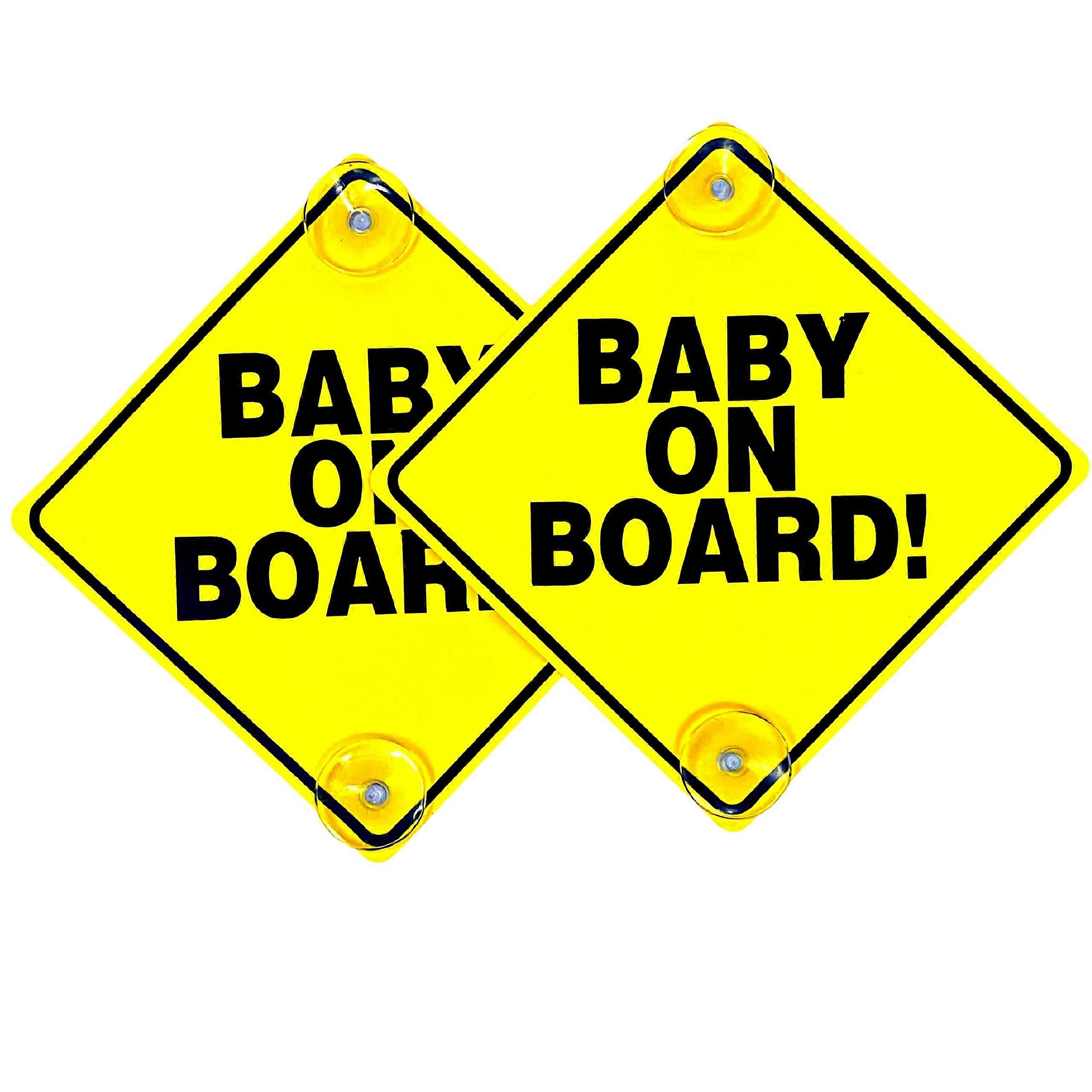 Vauva aluksella -kyltti autoon - vauva kyydissä auton varoitusmerkki - 2 kpl -vedenpitävä ja kestävä