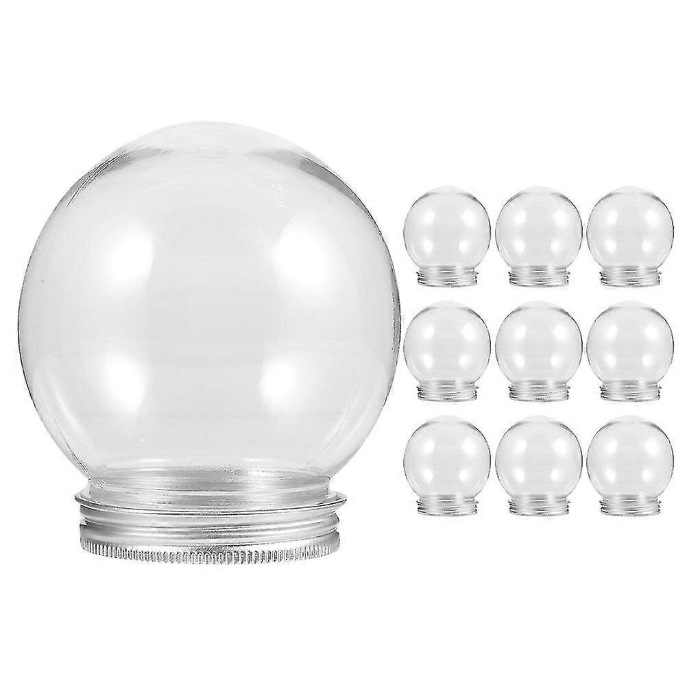 10pcs Diy Snow Globe Water Globes Screw Off Caps Empty Snow Globe Making Props