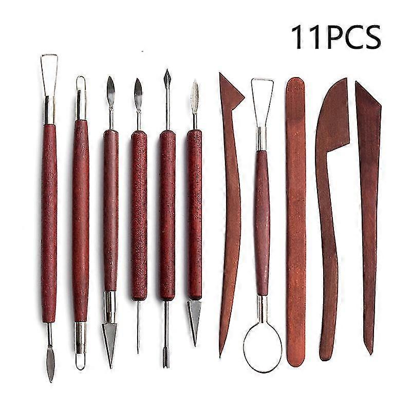 Polymer Clay Tools , 11pcs Pottery Sculpting Tools Clay Sculpting Tools Wooden Pottery Carving Tool Set Ceramic Tools