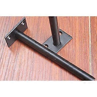 8 Pcs 10 Inch Black Steel Floating Shelf Brackets - Hidden Blind Supports, Holds 120 Lbs, Screws & Plugs Included - View #2