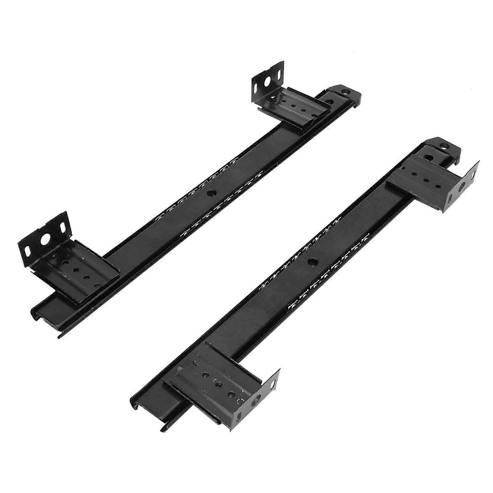 Computer Desk Keyboard Slide Rail Bracket - 2Pcs Thickened Cold Rolled Steel (Black)
