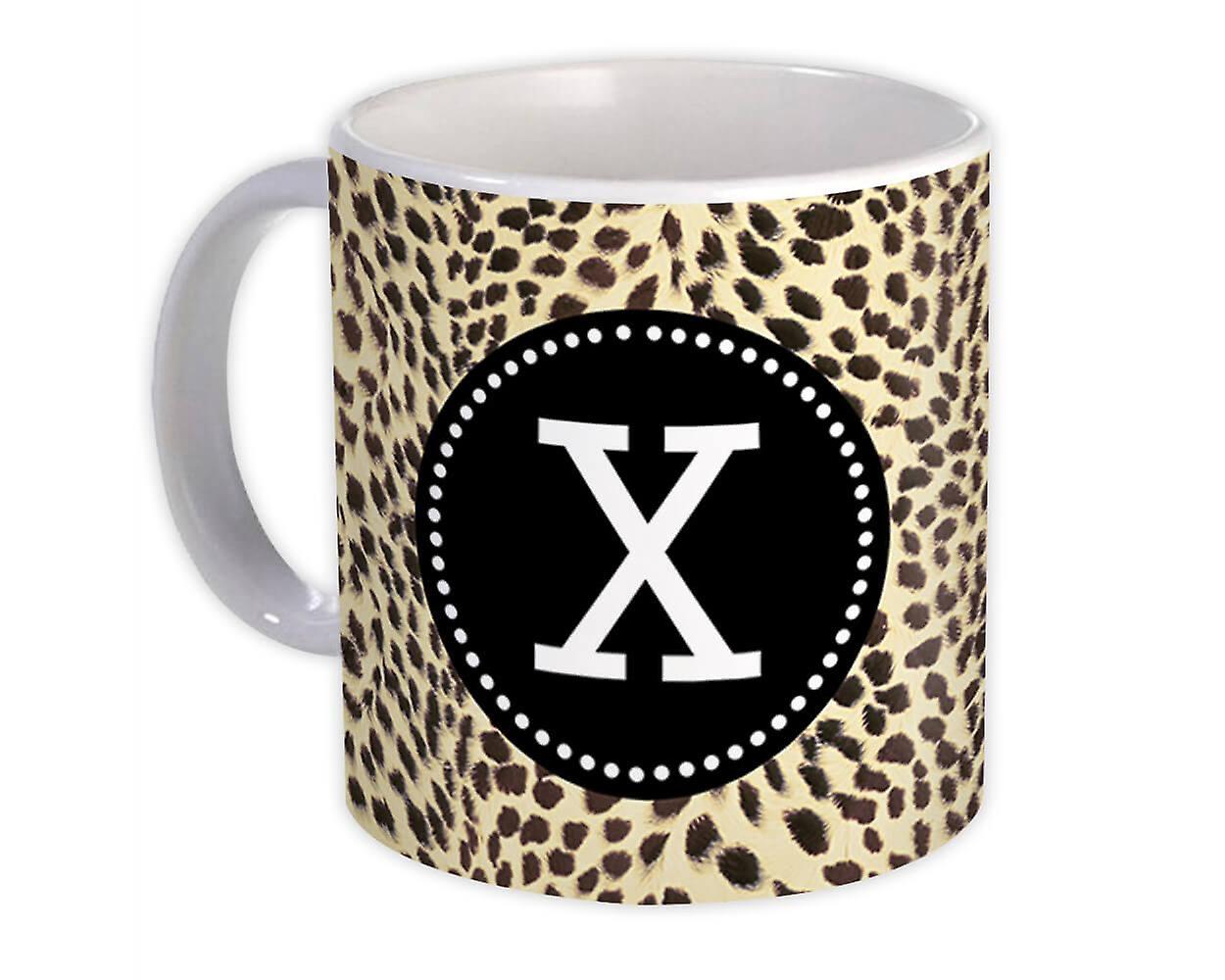 Gift Mug: Monogram Letter X Cheetah