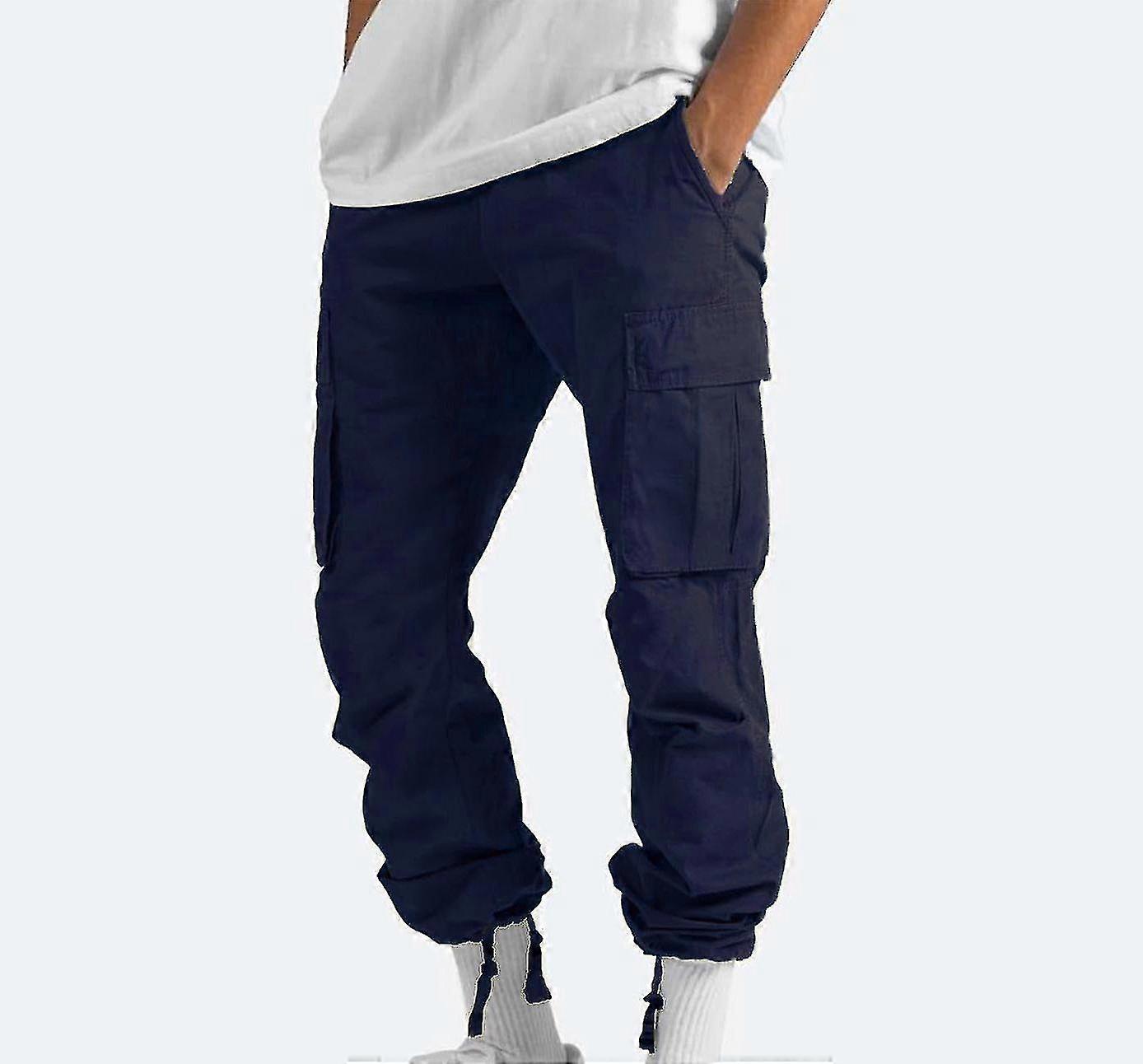 Erkekler Katı Gündelik Çoklu Cepler Açık Düz Tip Fitness Pantolon Kargo Pantolon Pantolon