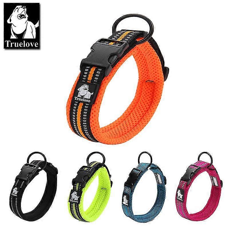 Adjustable Mesh Padded Pet Dog Collar 3m Reflective Nylon Dog Collar Durable Heavy Duty For All Breed All Weather 8size WG
