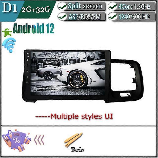 ボルボS60 V60 2011 - 2018マルチメディアナビゲーションGPSビデオオートラジオプレーヤーカーステレオCarPlayモニターラジオテレビ用Android 12