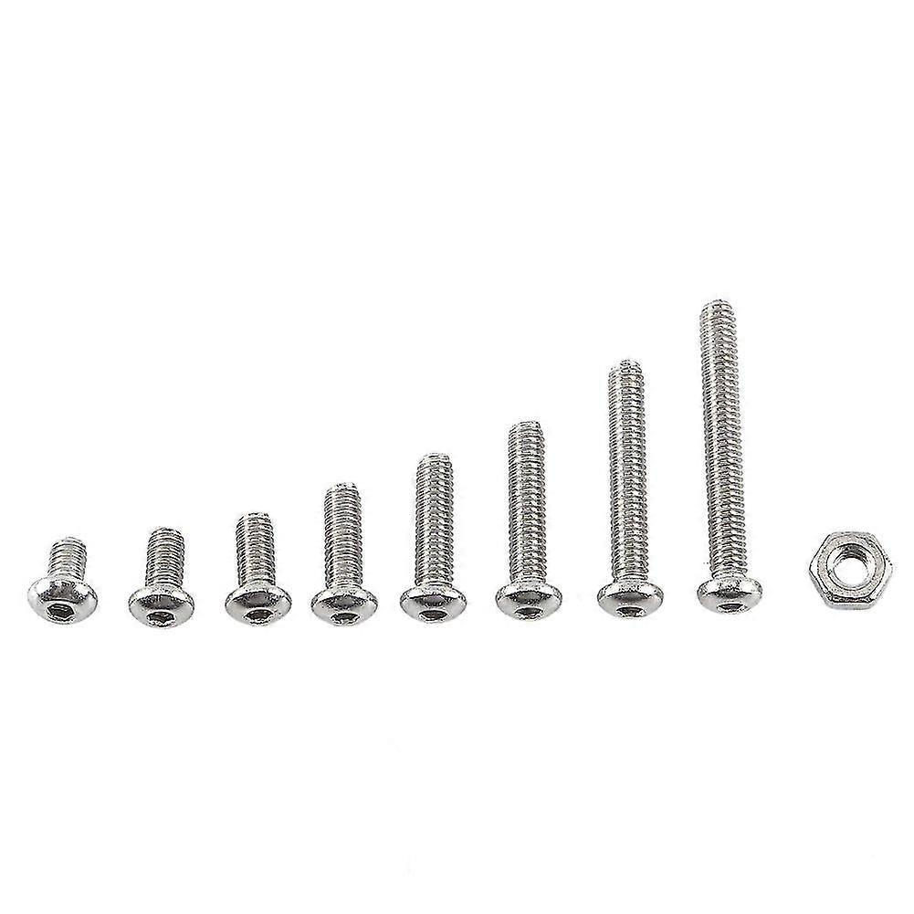 M2.5 A2 Stainless Steel Hex Socket Screws Bolt And Hex Nuts Assortment(button Head)