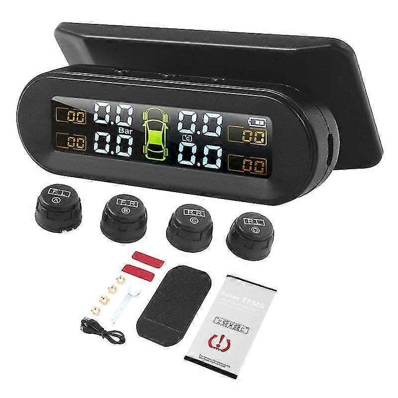 Temperature Warning With 4 External Sensors Car Tyre Pressure Monitor Tire Pressure Monitoring System