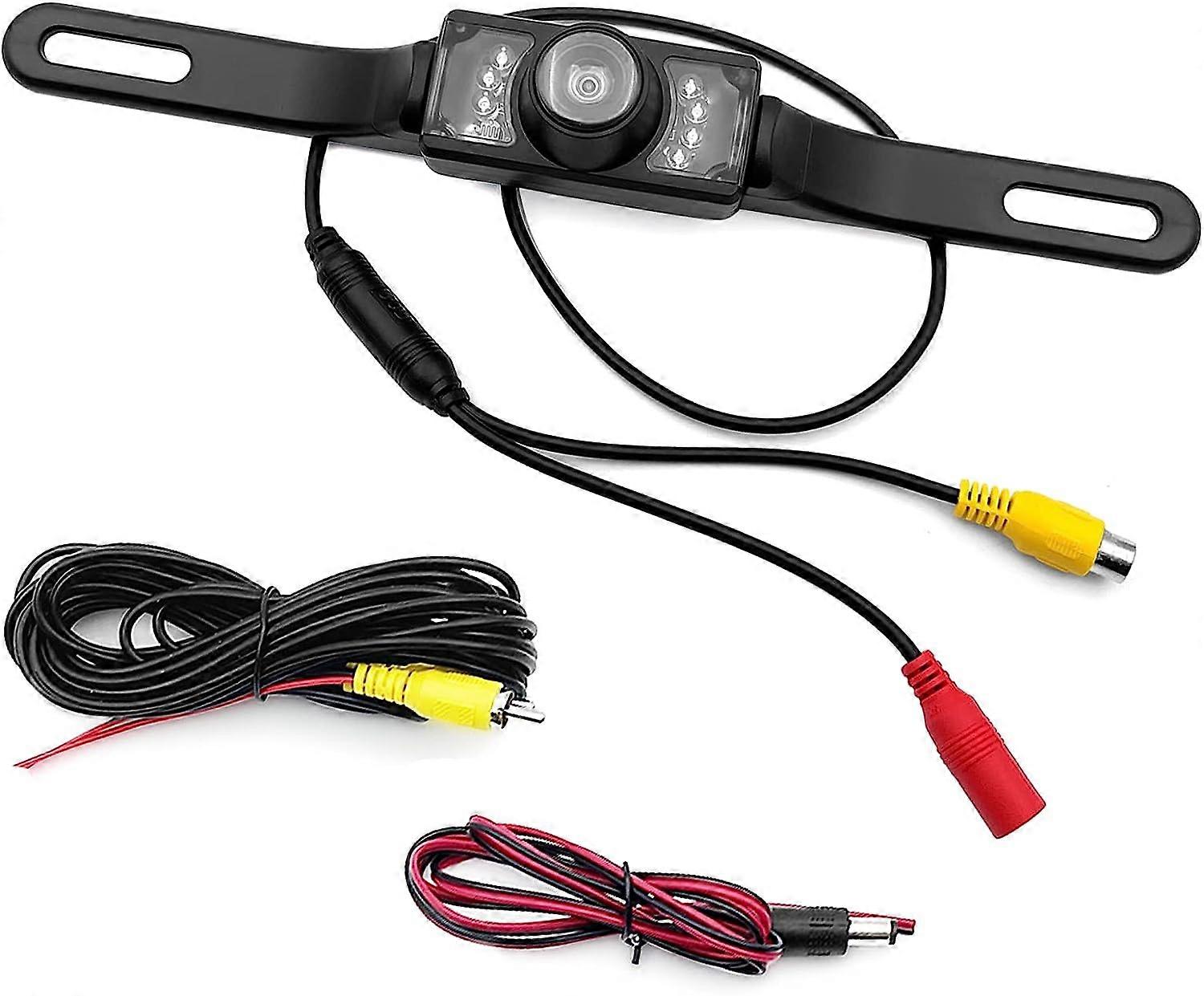 Wide Angle Car License Plate Backup Camera, 8-Light Infrared Vehicle Camera, Dustproof, Waterproof and Anti-Fog