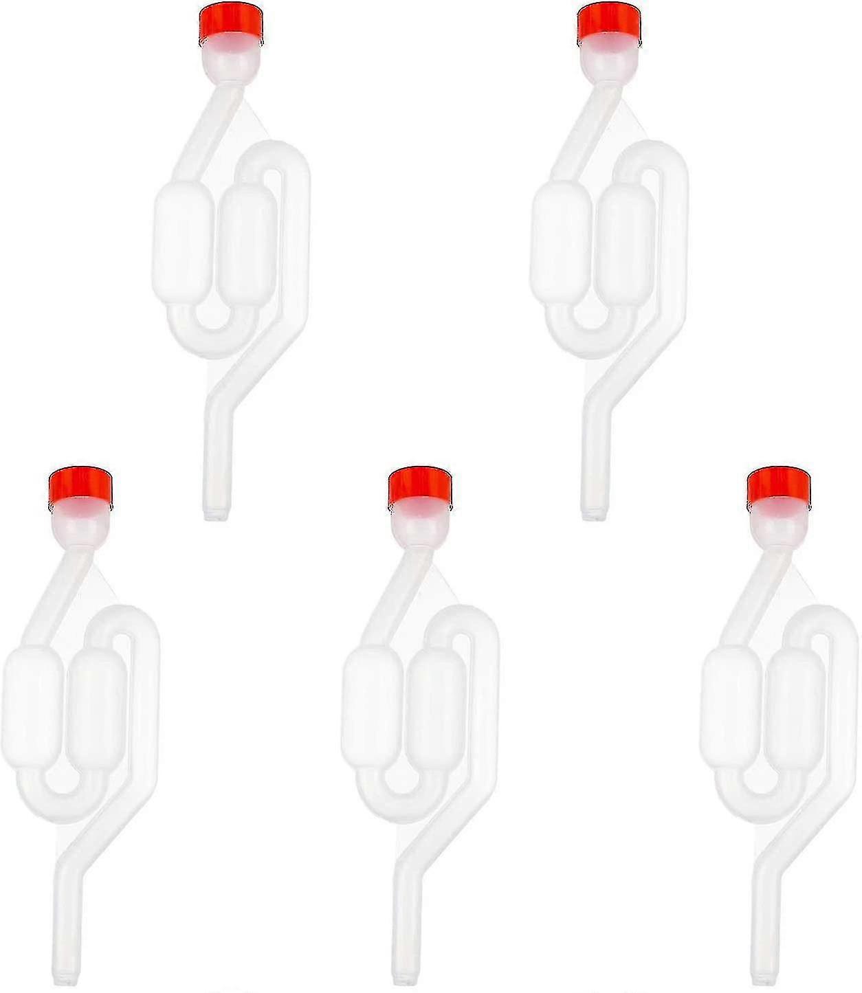 Fermentation Bung, Plastic Gardener Tubes With Lid, Airlock Bubbler Home Wine Brewing Kit Fermentation Airlock 5 Piece Bubbler For Fermentation