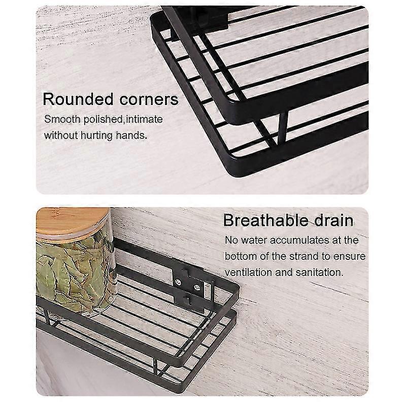 20Cm Kitchen Bathroom Shower Shelf Storage Suction Basket Caddy Wall Mounted Rack