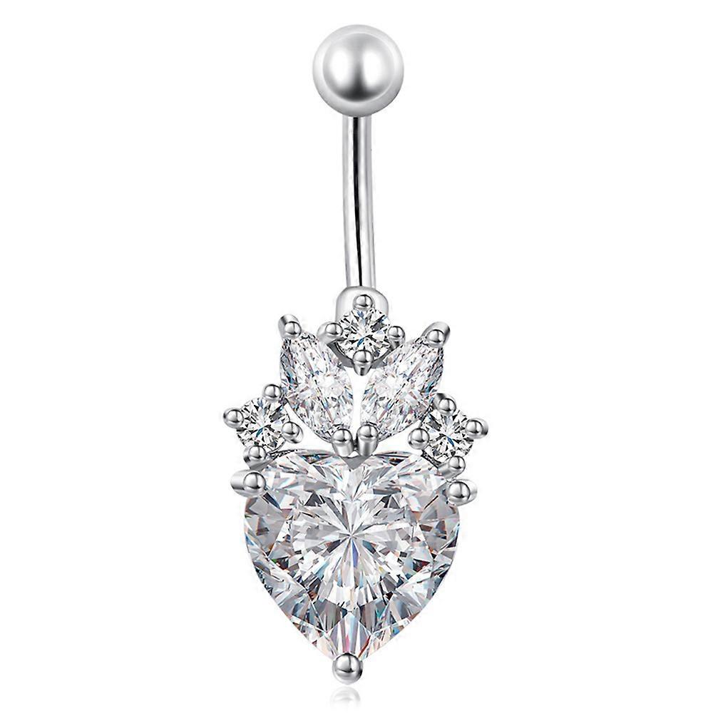 Super Big Exaggerated Flower Zircon Navel Ring