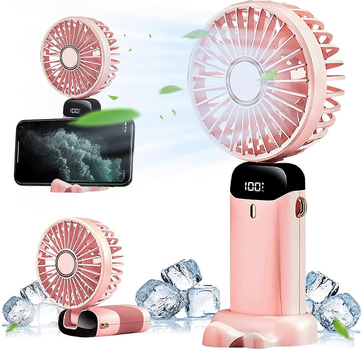 Portable Fan, Handheld Fan Personal Fan 10000mAh Rechargeable with 5 Speeds, Mini Quiet Fan with LED Display