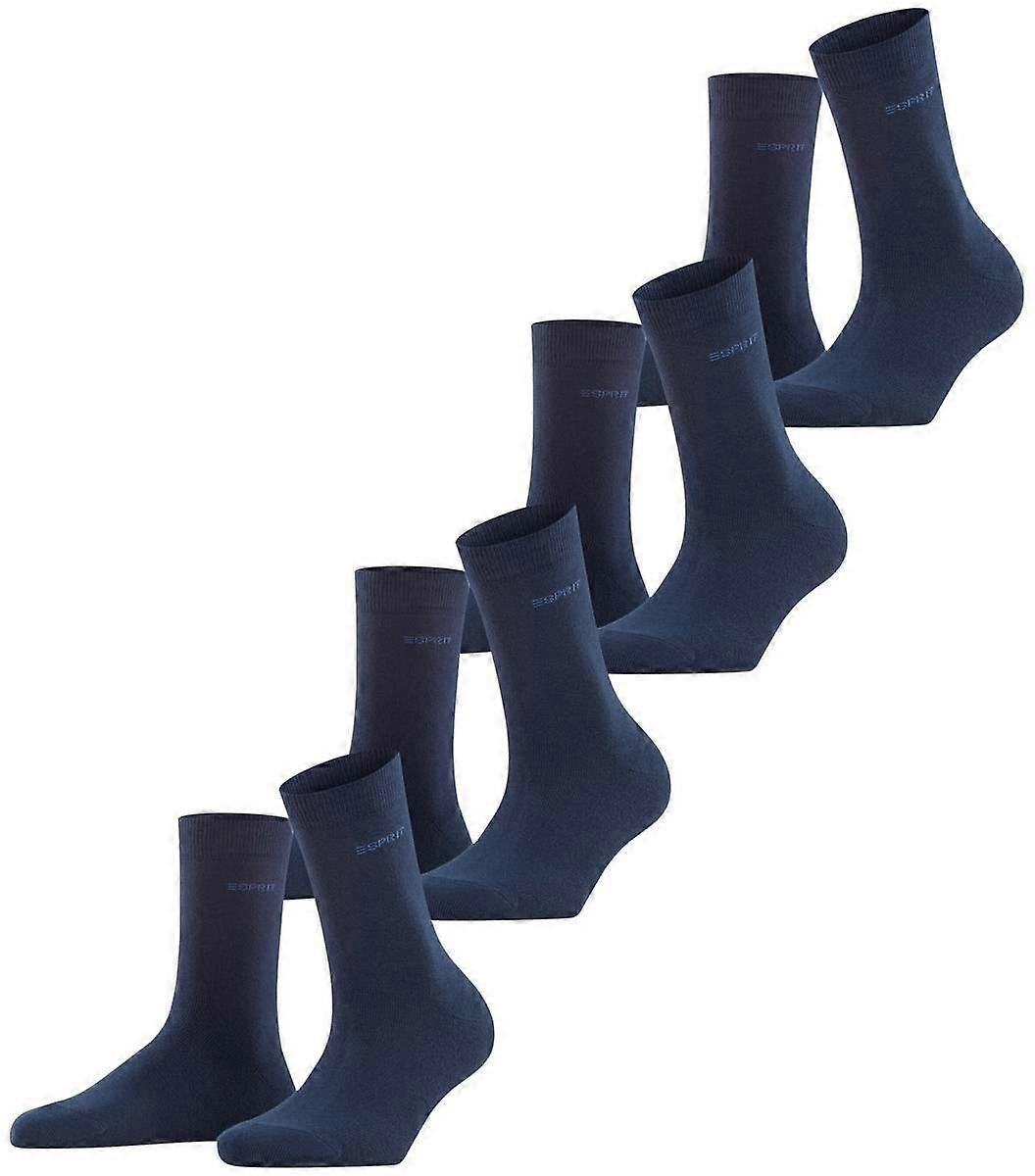 Esprit Solid 4 Pack Socks - Marine Navy